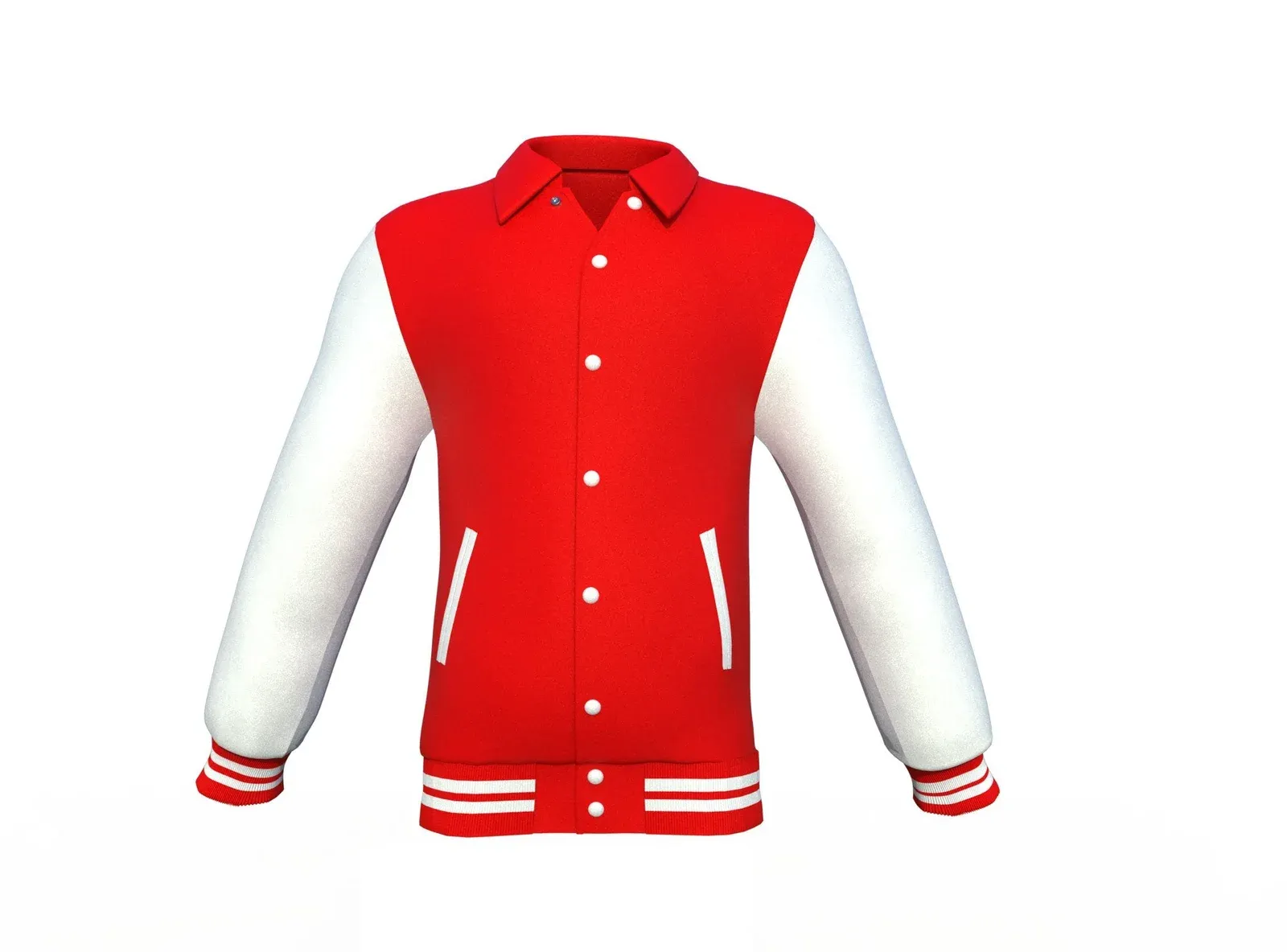 Maroon Varsity Letterman Jacket with White Sleeves