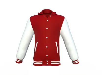 Maroon Varsity Letterman Jacket with White Sleeves