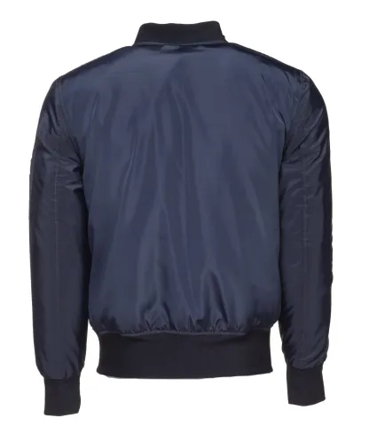 Zak's blue Nylon Flight Jacket with Ribbed Waist