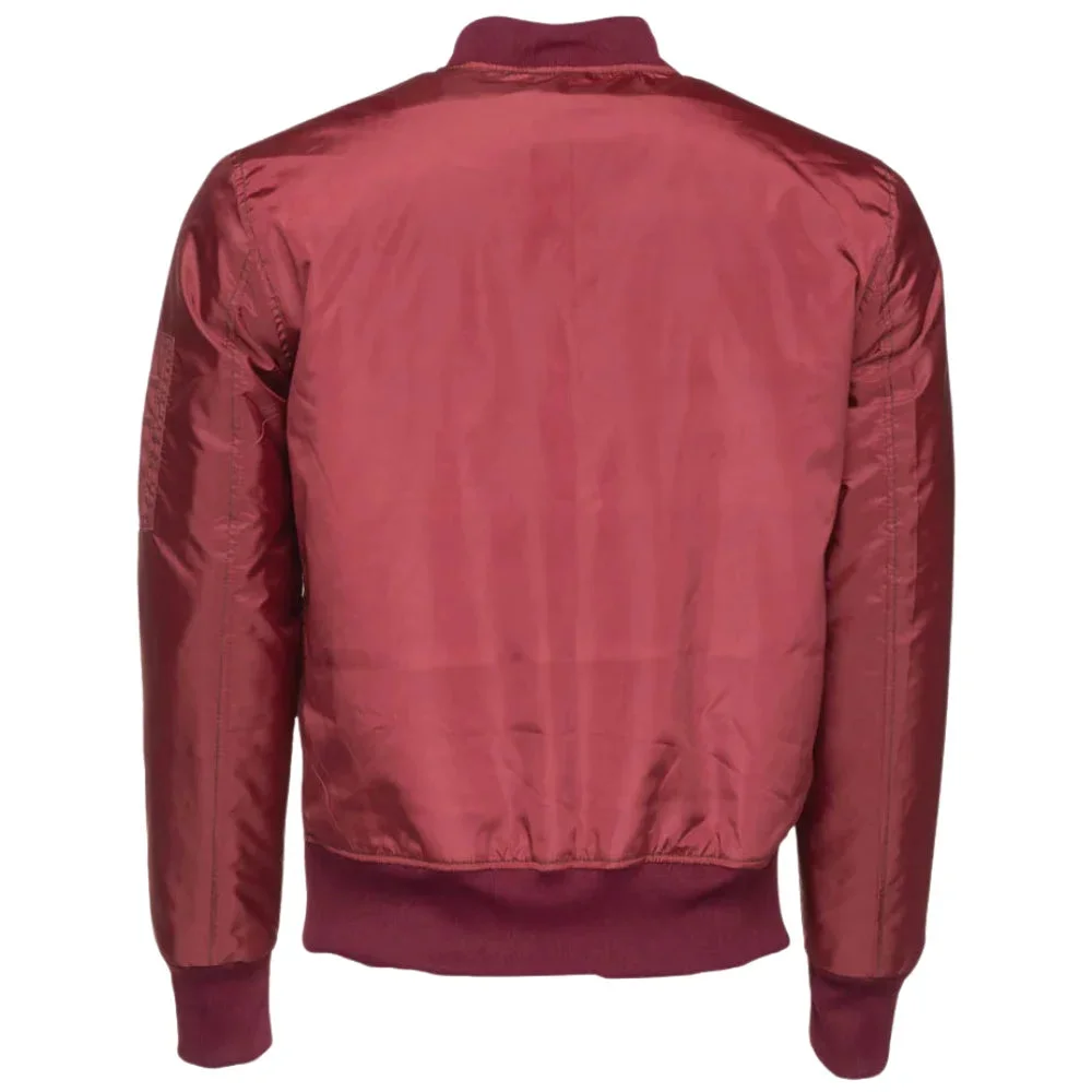 Archer's Maroon Nylon Flight Jacket with Ribbed Waist