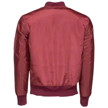 Archer's Maroon Nylon Flight Jacket with Ribbed Waist