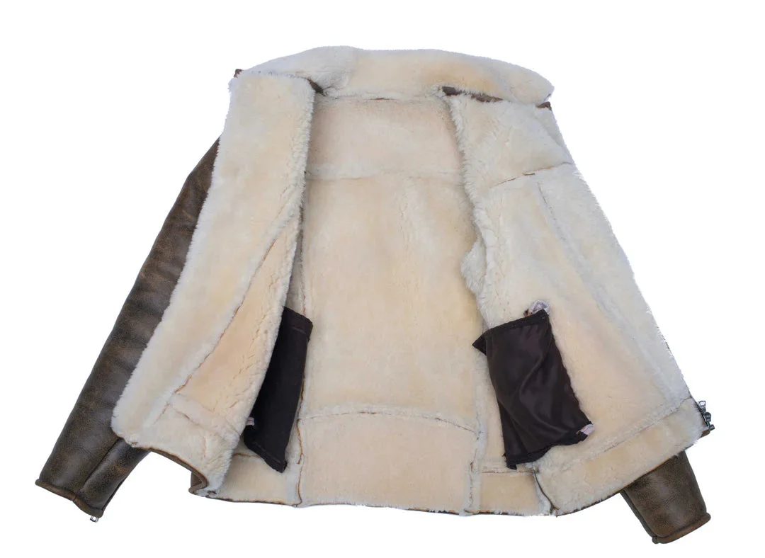 Carter's Distressed Leather Biker Bomber Jacket