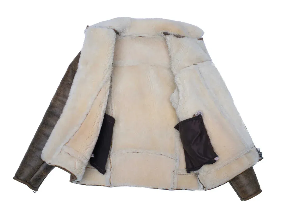 Carter's Distressed Leather Biker Bomber Jacket