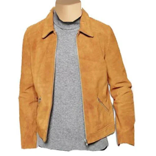 Collared Suede Leather Jacket
