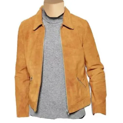 Collared Suede Leather Jacket