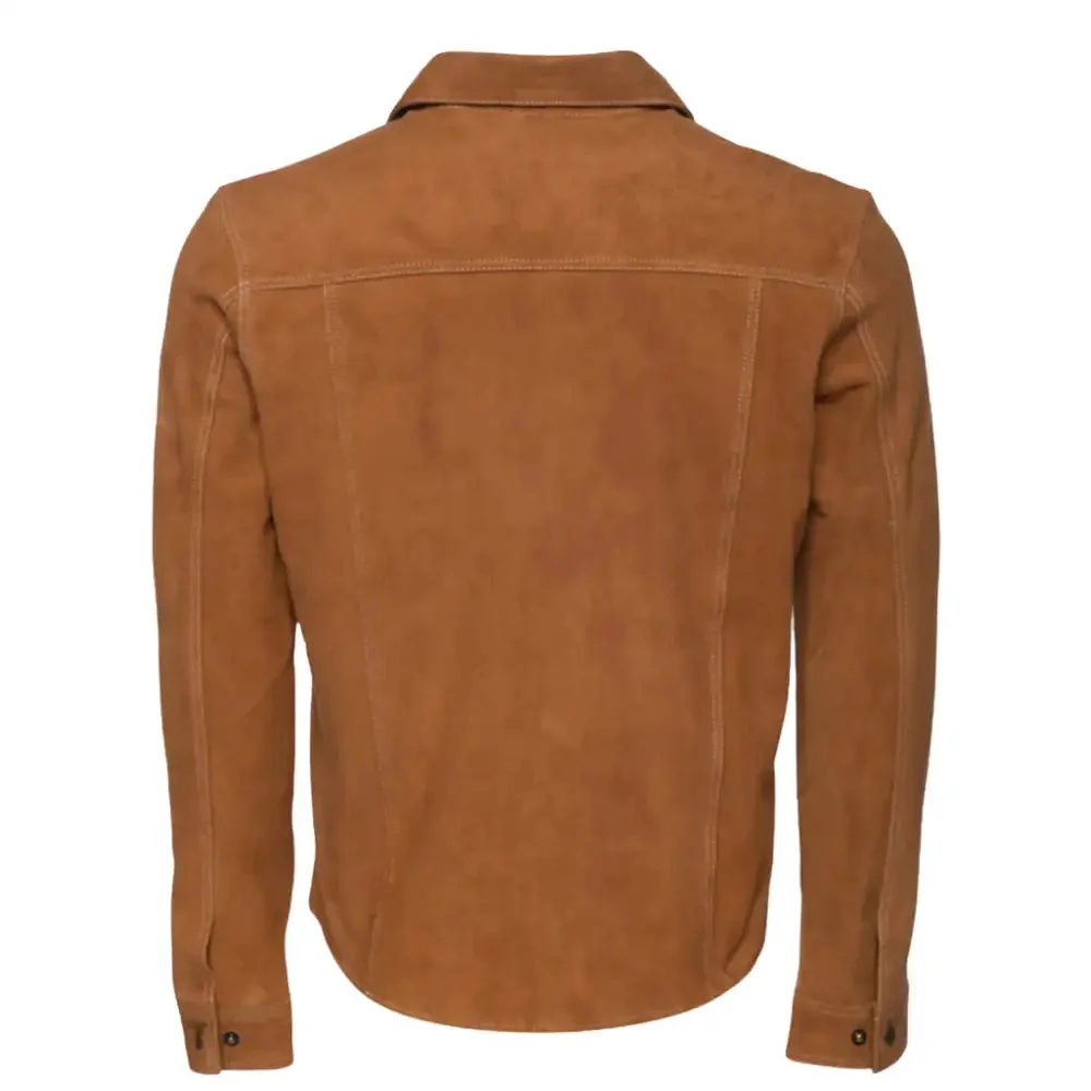 Tan Suede leather shirt