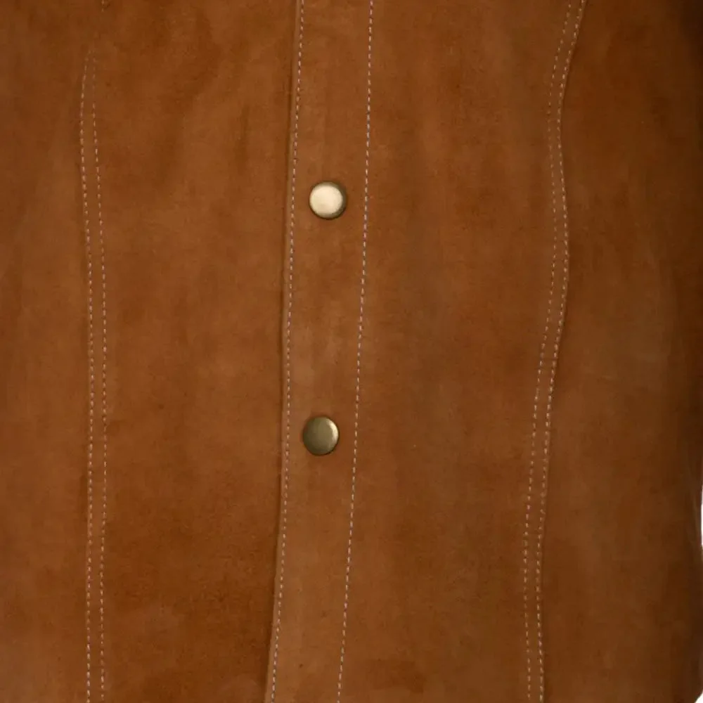 Tan Suede leather shirt