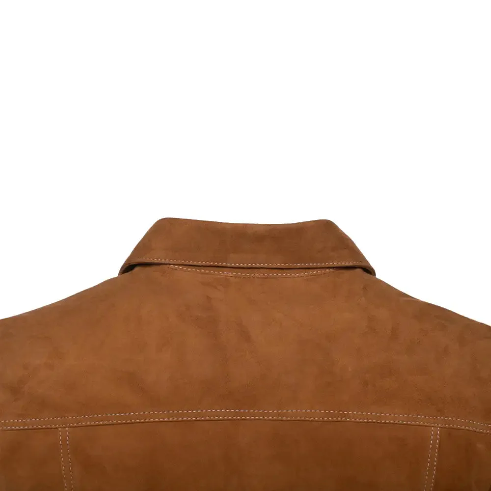 Tan Suede leather shirt