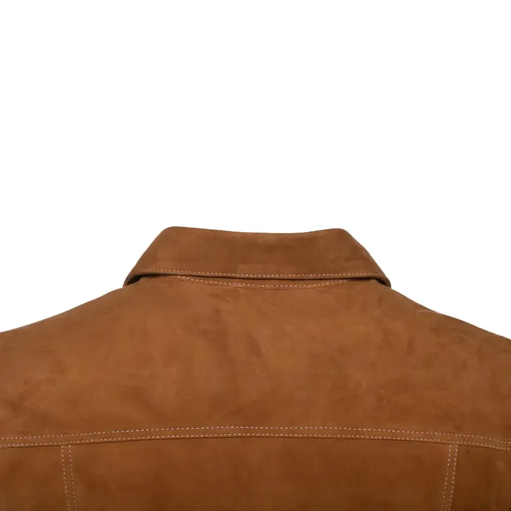 Tan Suede leather shirt