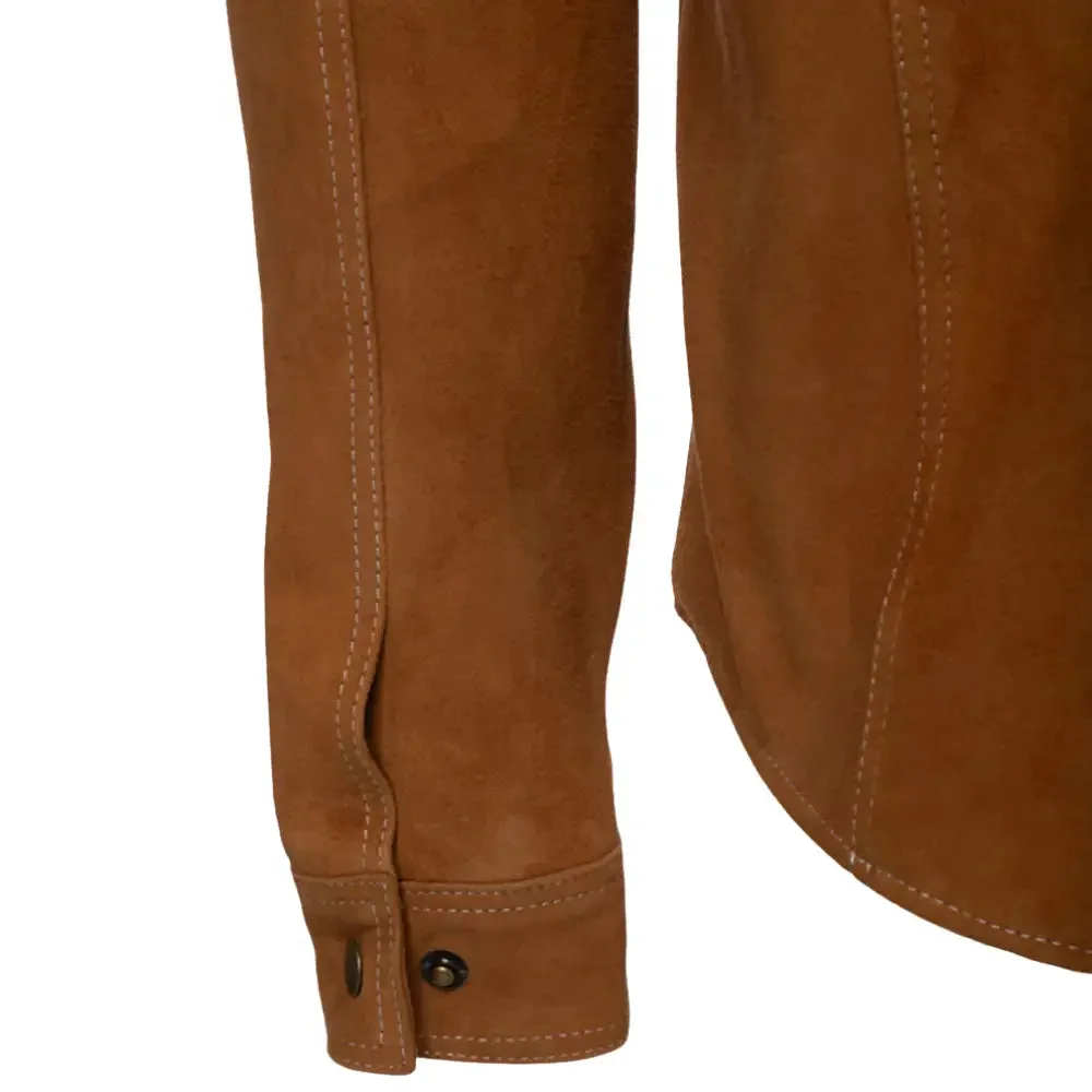 Tan Suede leather shirt