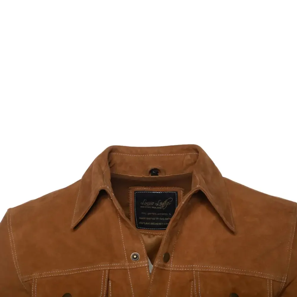 Tan Suede leather shirt