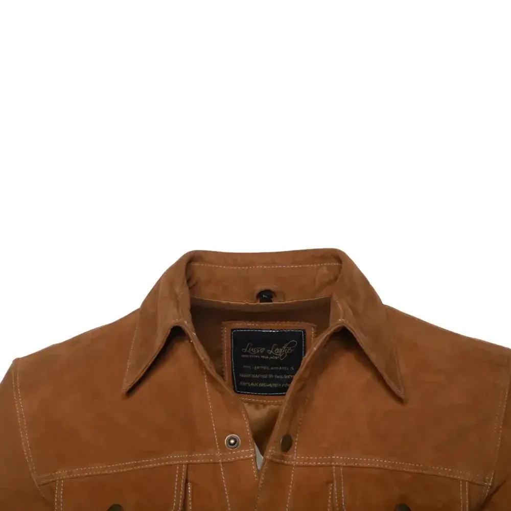 Tan Suede leather shirt