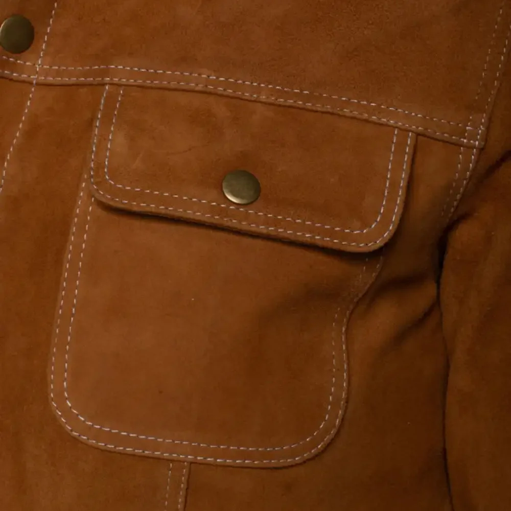 Tan Suede leather shirt