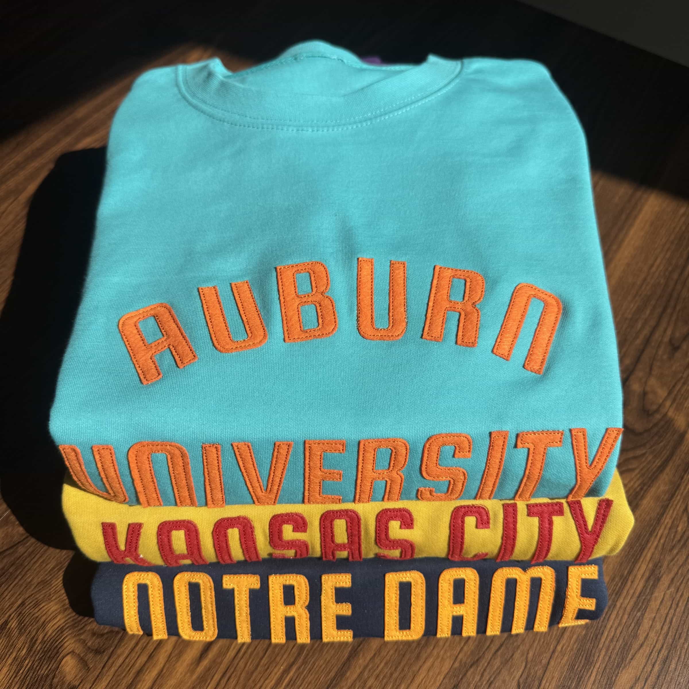Retro sweatshirt with raised felt varsity lettering