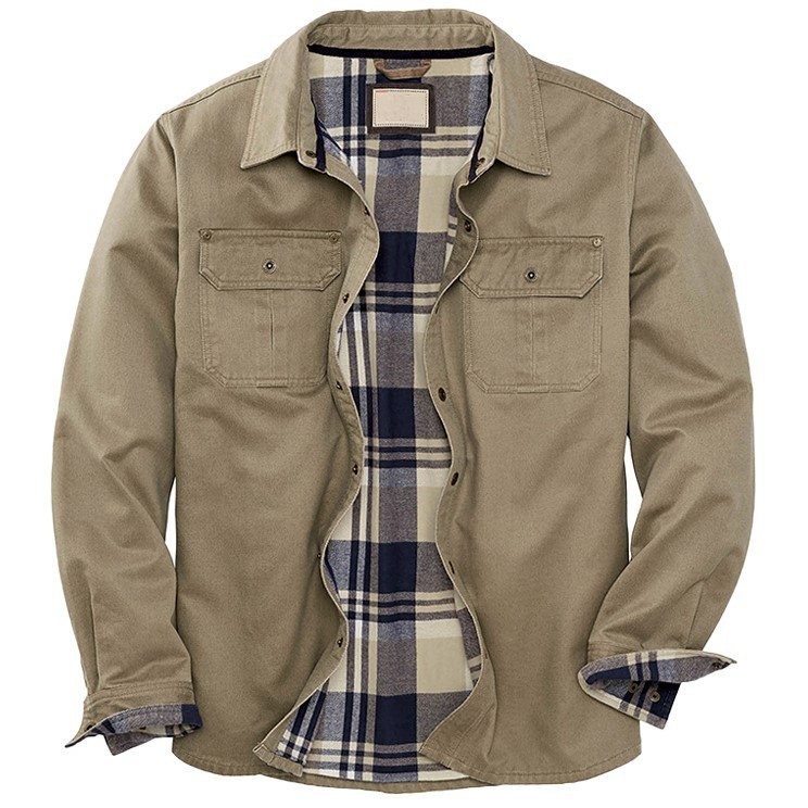 Men’s Trucker Jacket – Structured Fit – Water-Resistant – Flannel Lined – Button Front