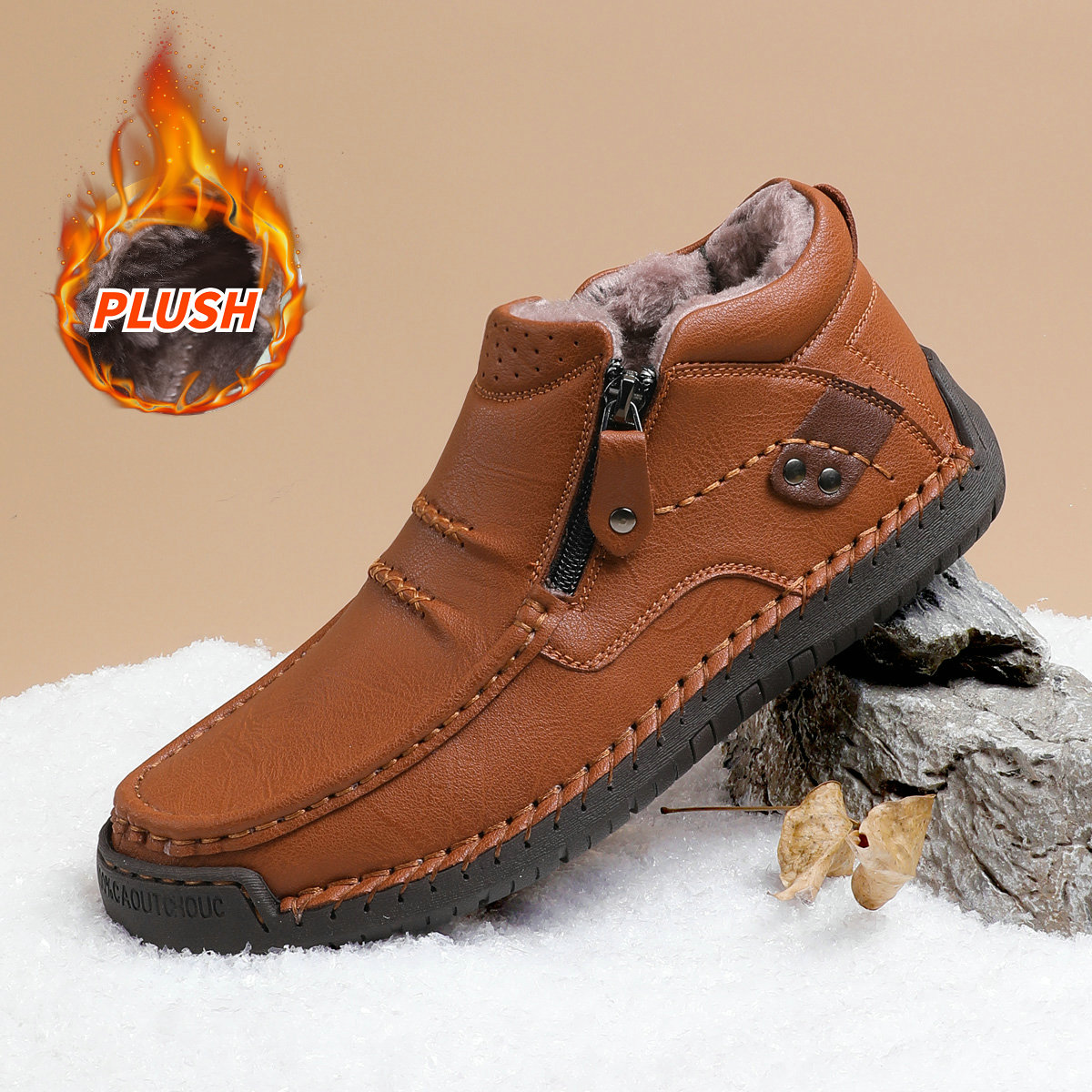 ⏰Limited Time 70% OFF🛒Men's Handmade Premium Leather Slip-On Driving Boots