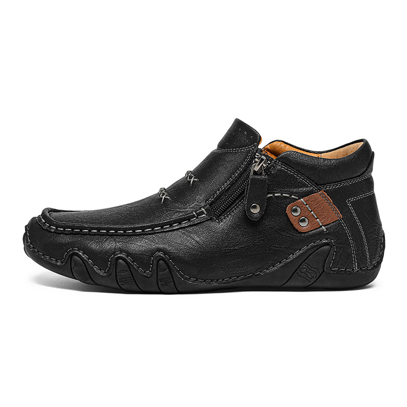 Men's Retro Handmade Leather Driving Boots Built for Comfort