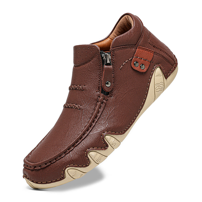 Men's Retro Handmade Leather Driving Boots Built for Comfort