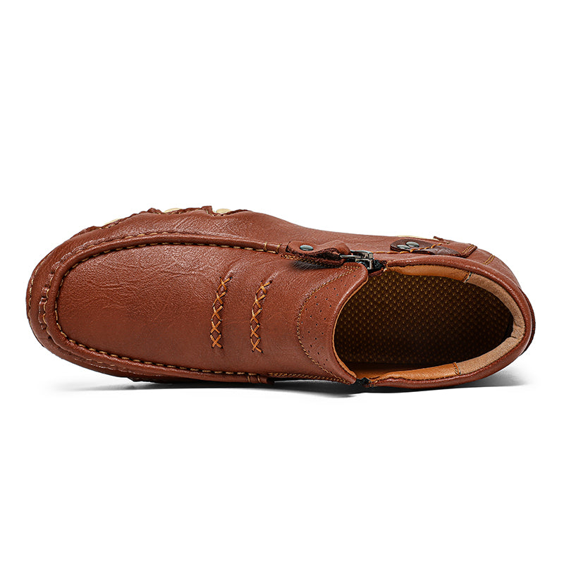 Men's Retro Handmade Leather Driving Boots Built for Comfort
