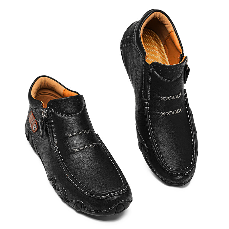 Men's Retro Handmade Leather Driving Boots Built for Comfort