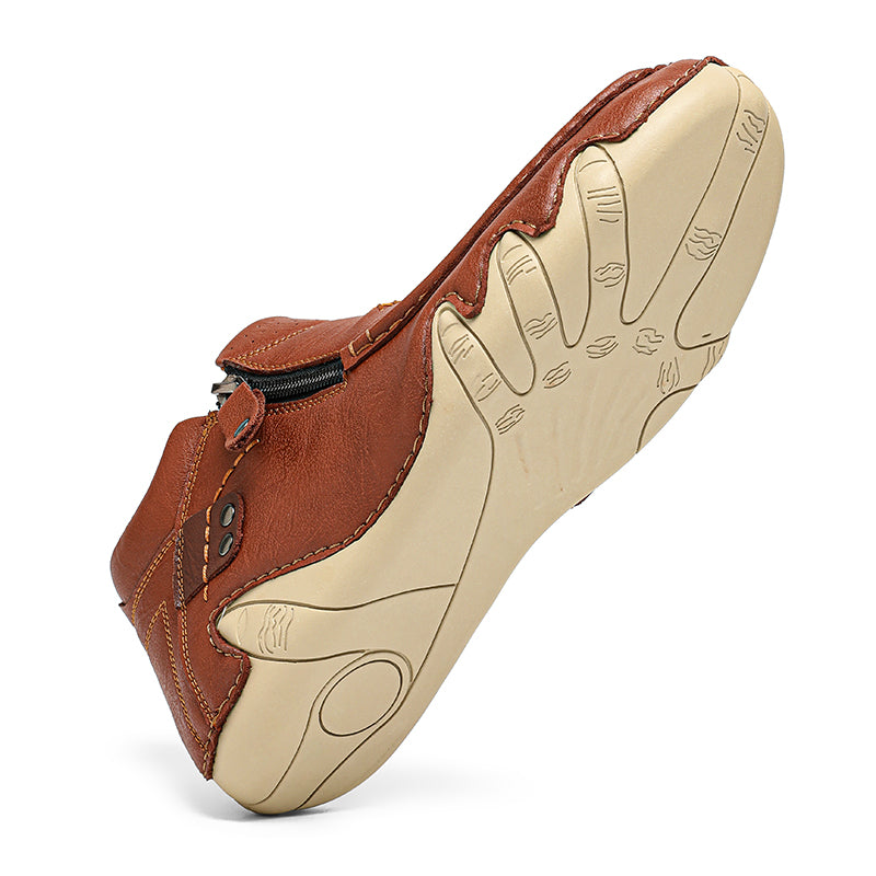 Men's Retro Handmade Leather Driving Boots Built for Comfort