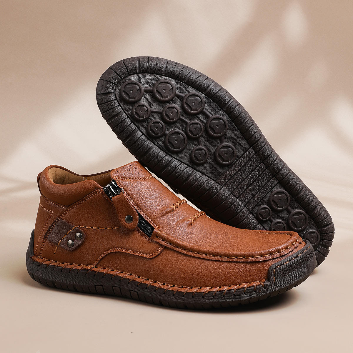 ⏰Limited Time 70% OFF🛒Men's Handmade Premium Leather Slip-On Driving Boots