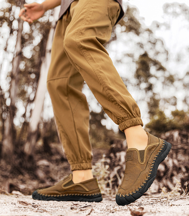 ⏰ Last day! 60% off! 🔥 Handmade men's outdoor waterproof and non-slip casual shoes/slip-on flat leather shoes