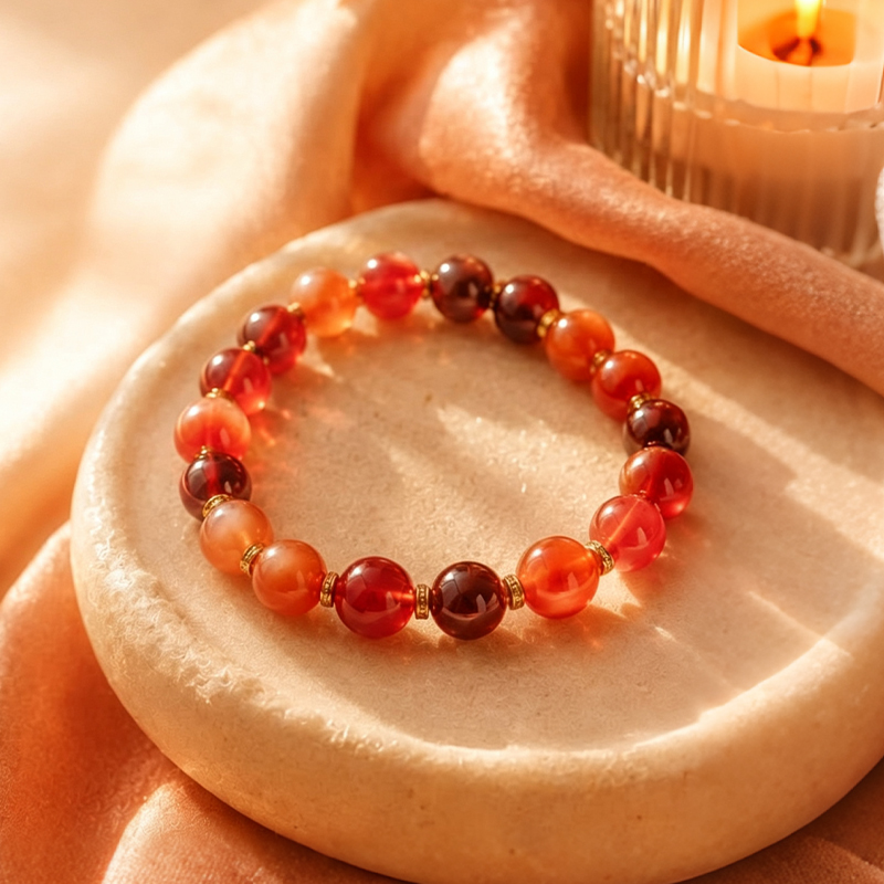 Fire Element Bead Crystal Bracelet