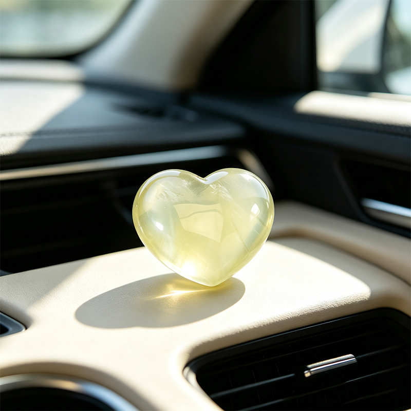 4‑Pack Natural Citrine Heart‑Shaped Tumbled Stones, Polished Yellow Crystal Heart Figurine Set, Mini Gemstone Palm Stone Decor Ornament, Collectible Gift for Crystal Lovers