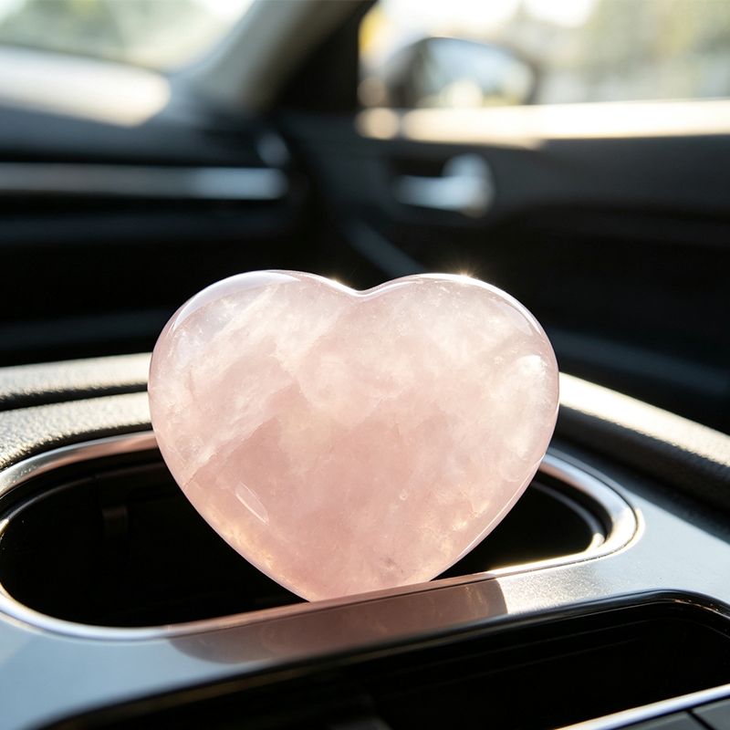 4‑Pack Natural Rose Quartz Heart‑Shaped Tumbled Stones, Polished Pink Crystal Heart Figurine Set, Mini Gemstone Palm Stone Decor Ornament, Collectible Gift for Crystal Lovers