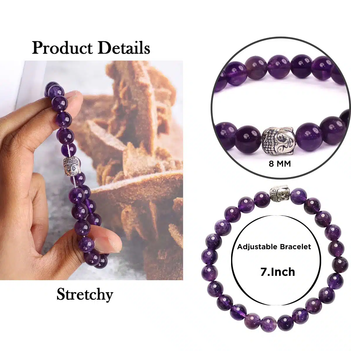 Amethyst Buddha Bracelet