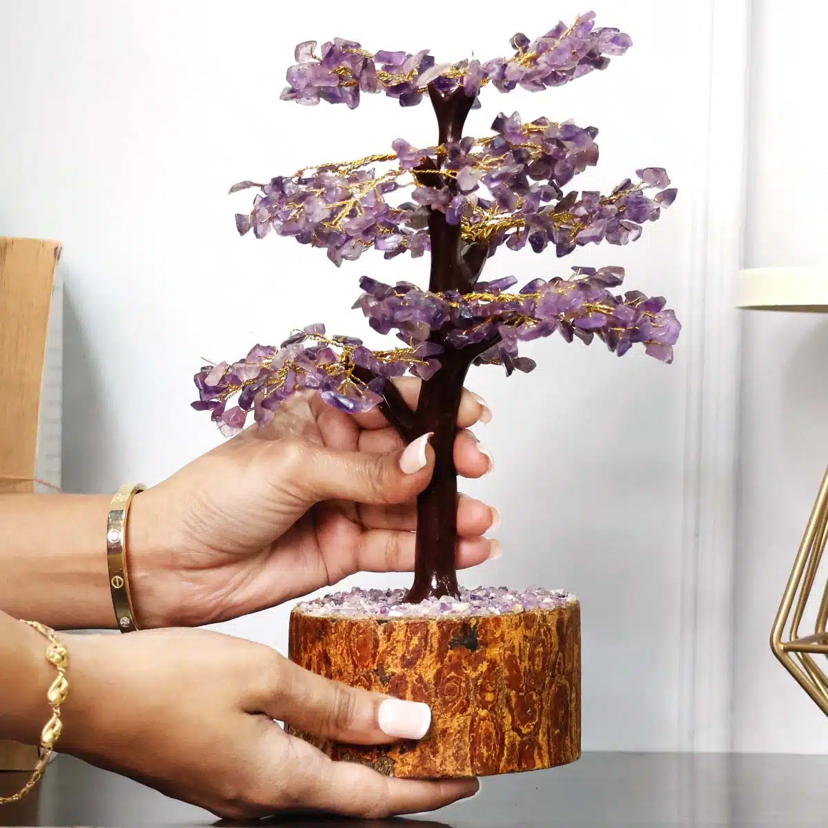 Amethyst Tree Gold Wire