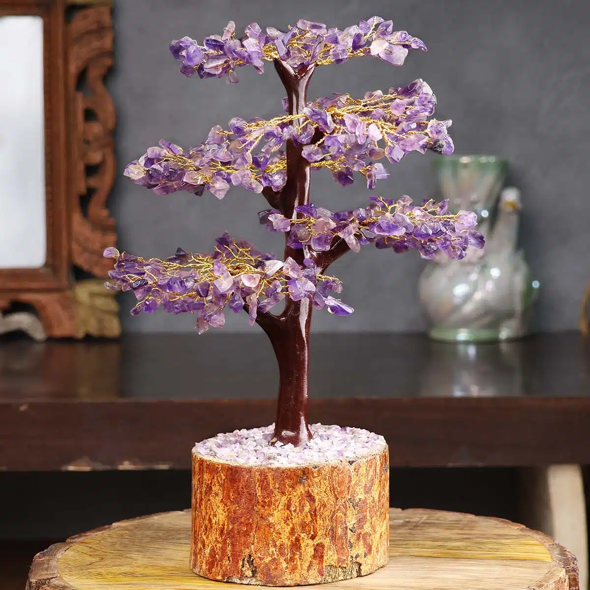 Amethyst Tree Gold Wire