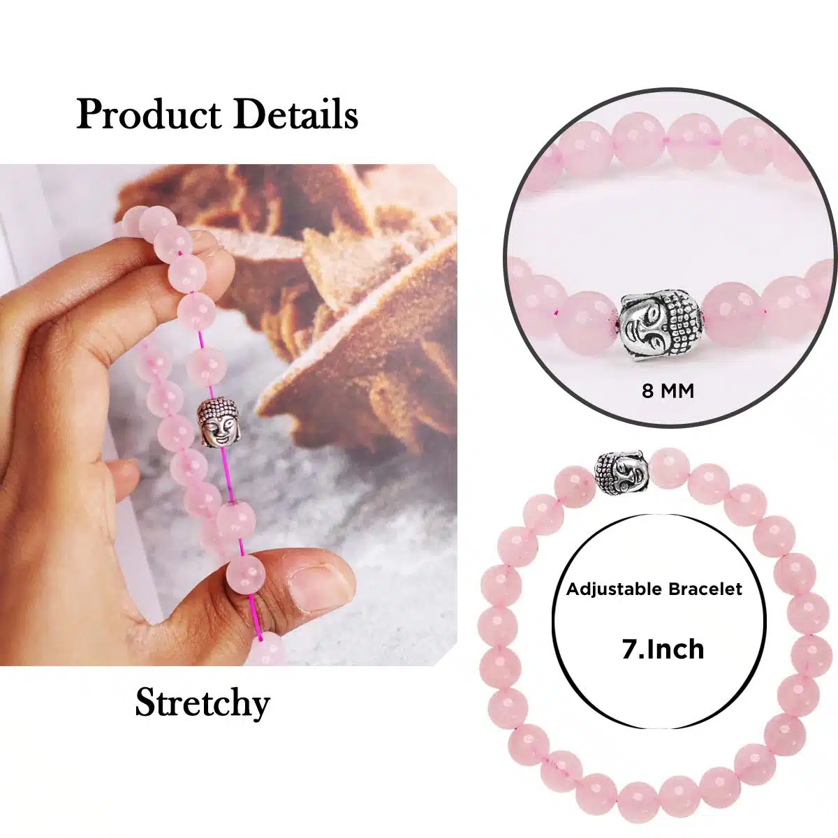 Rose Quartz Buddha Bracelet
