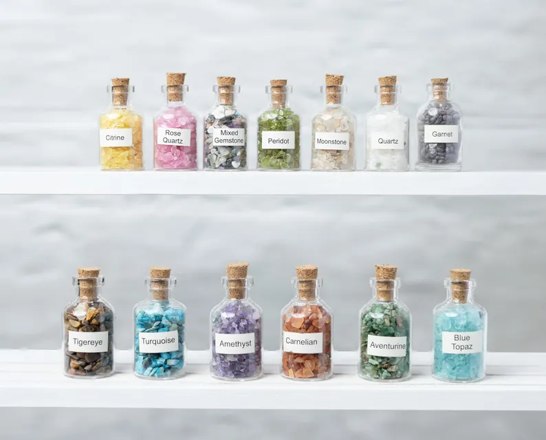 Crystal Chip Wish Bottle – Mini Energy Crystal Gift