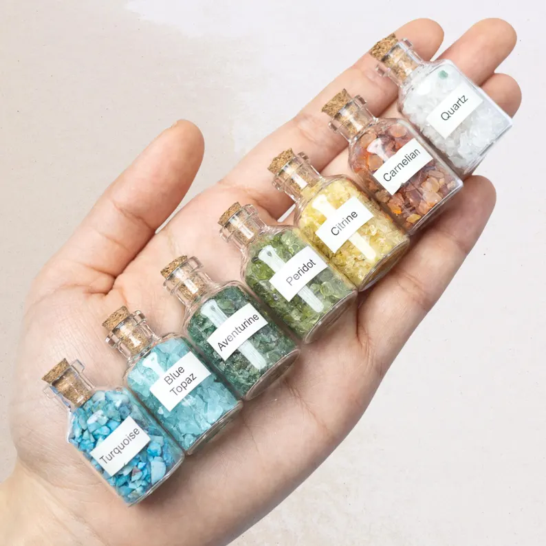 Crystal Chip Wish Bottle – Mini Energy Crystal Gift