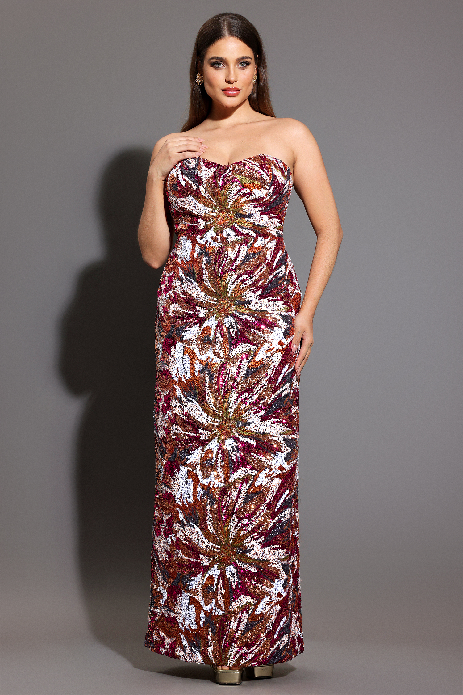 Locia Sleeveless Sequins Maxi Dress