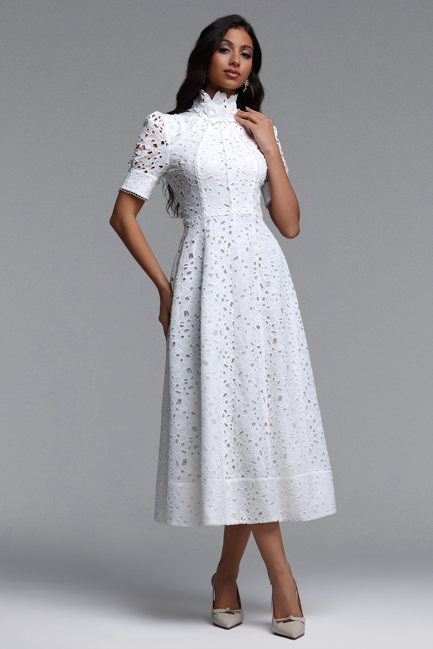 Kitsu Short Sleeve Midi Dress