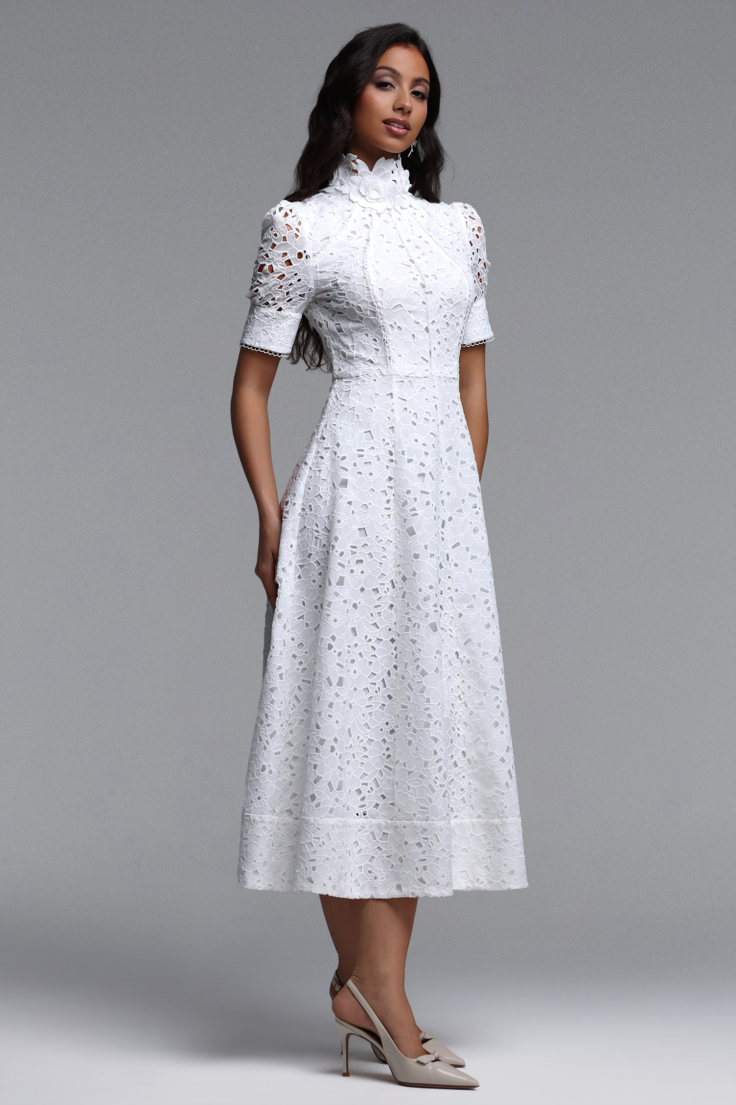 Kitsu Short Sleeve Midi Dress