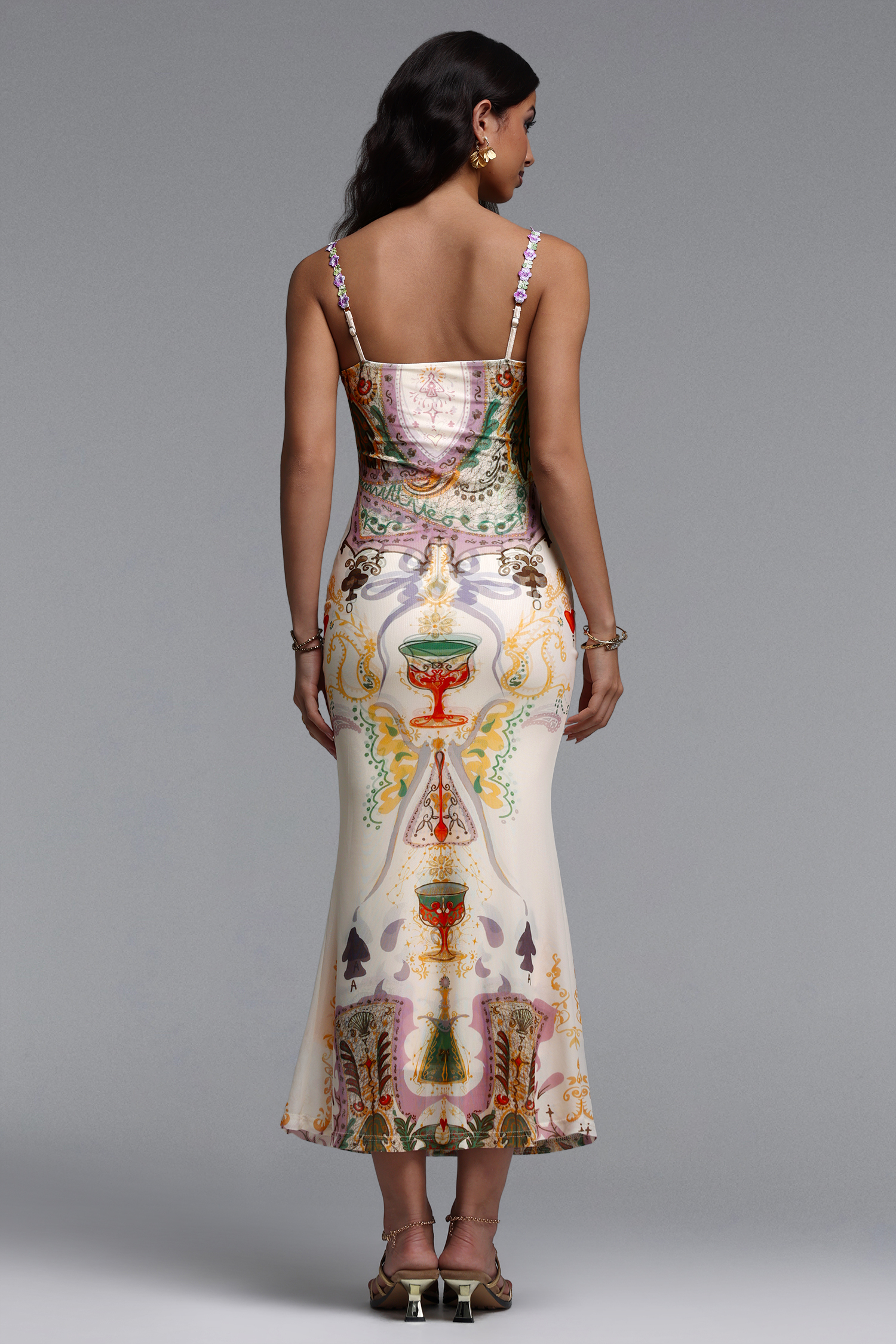 Xapana Resort Contour Sleeveless Mesh Maxi Dress