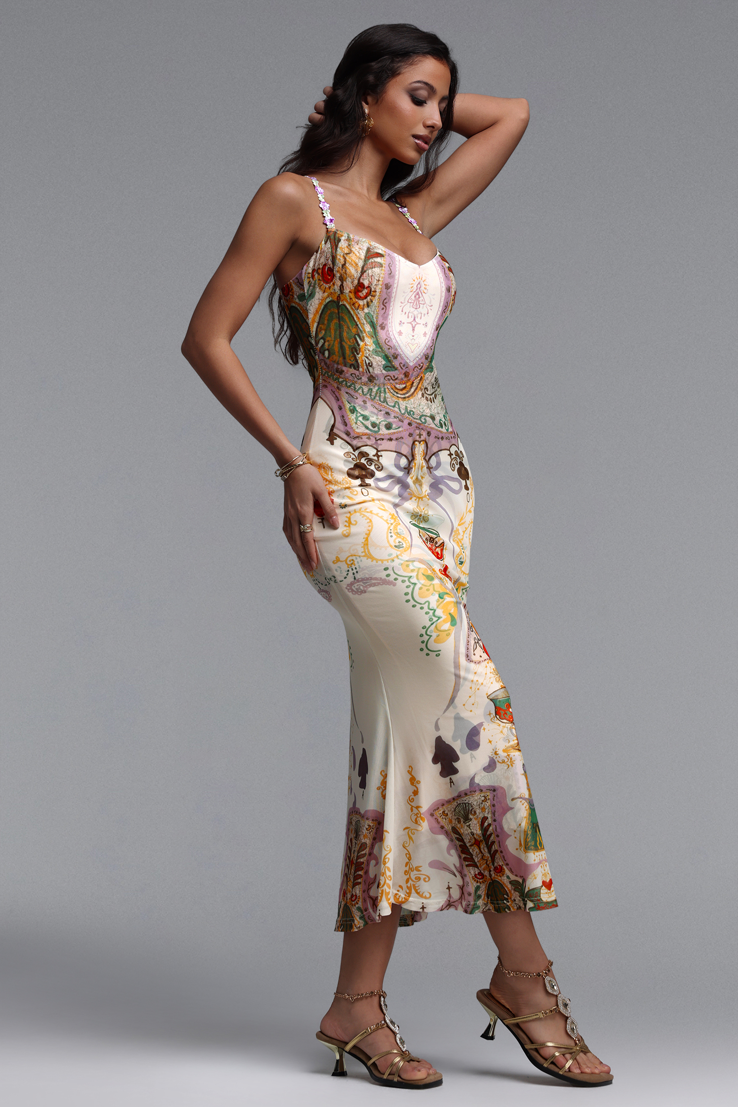 Xapana Resort Contour Sleeveless Mesh Maxi Dress
