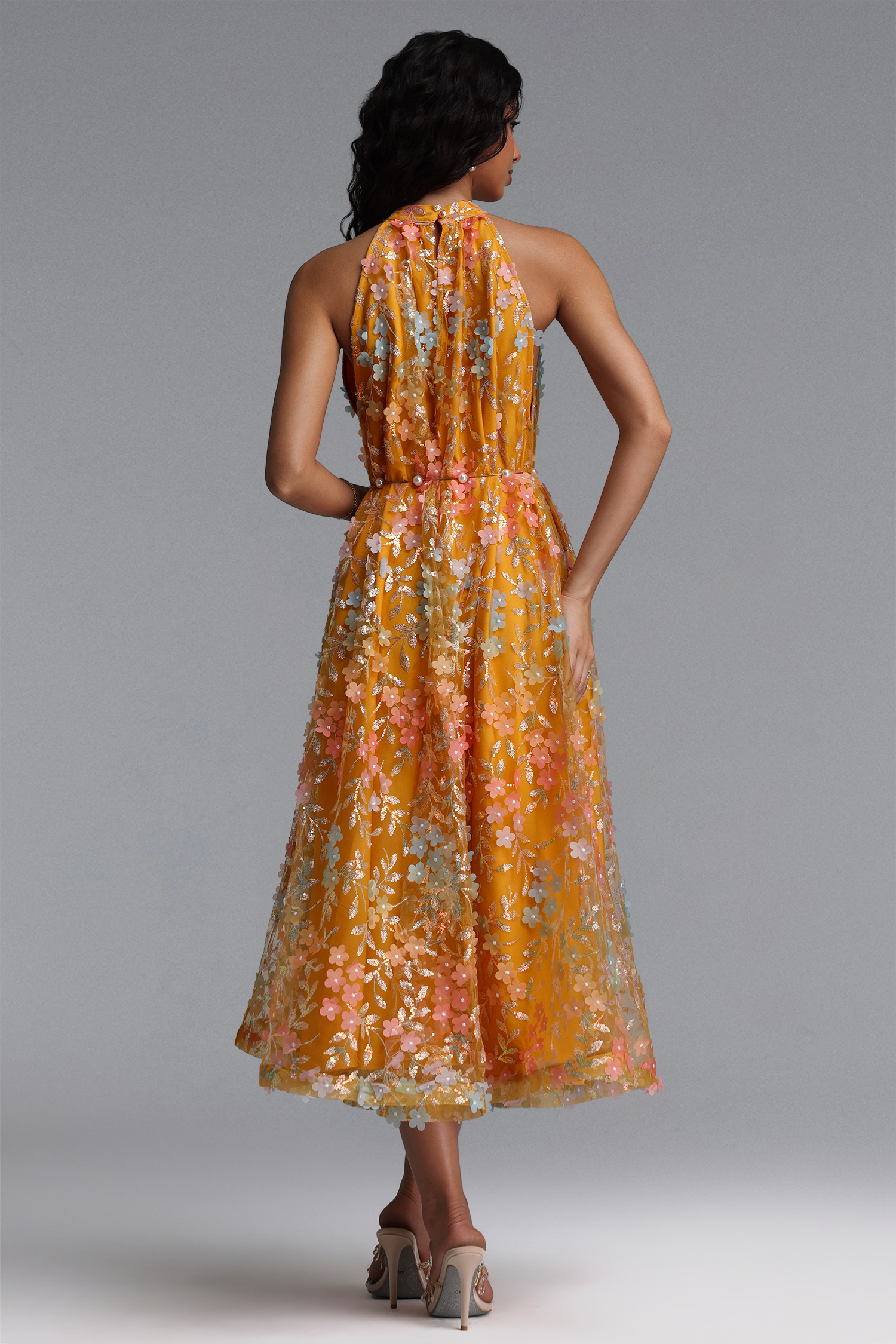 Vleah Resort Flowy Sleeveless Floral Woven Maxi Dress
