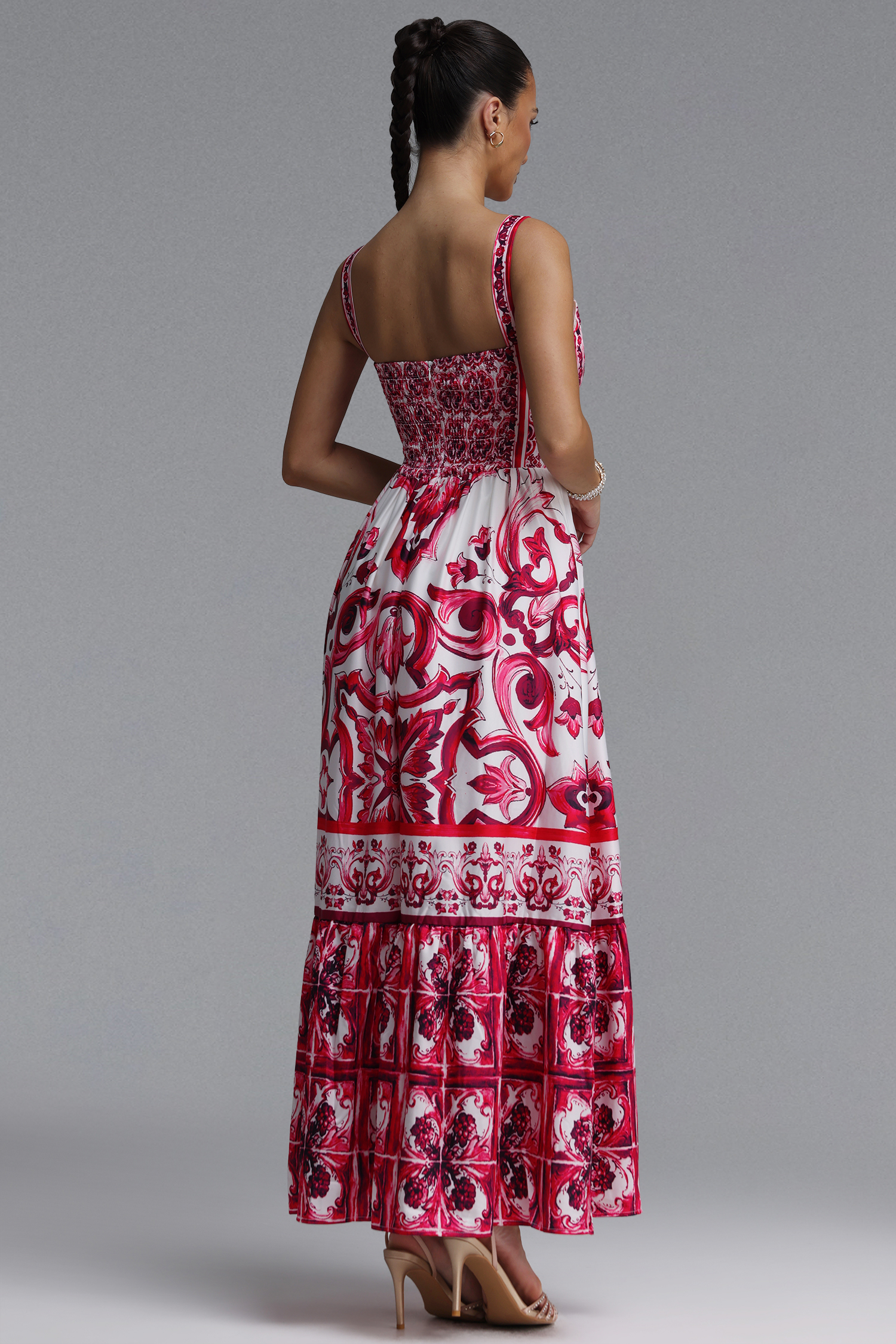 Sparkly Halter Printed Maxi Dress
