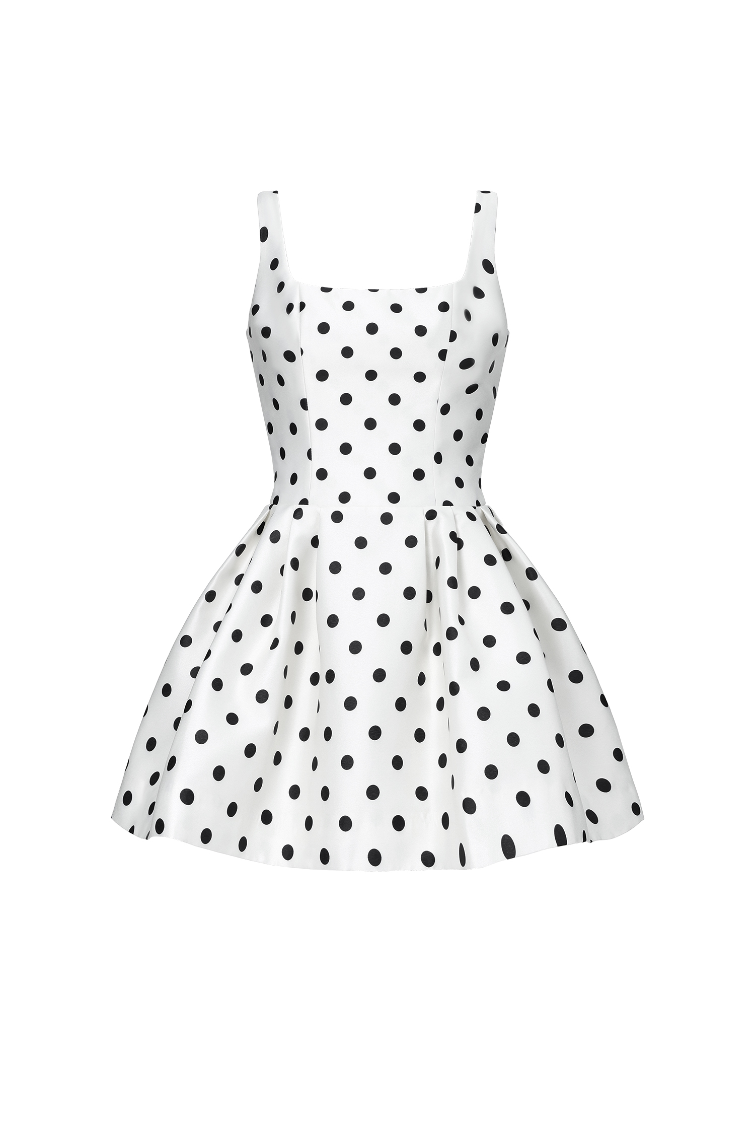 Simone Classic Tailored Square Neck Polka Dot Mini Dress