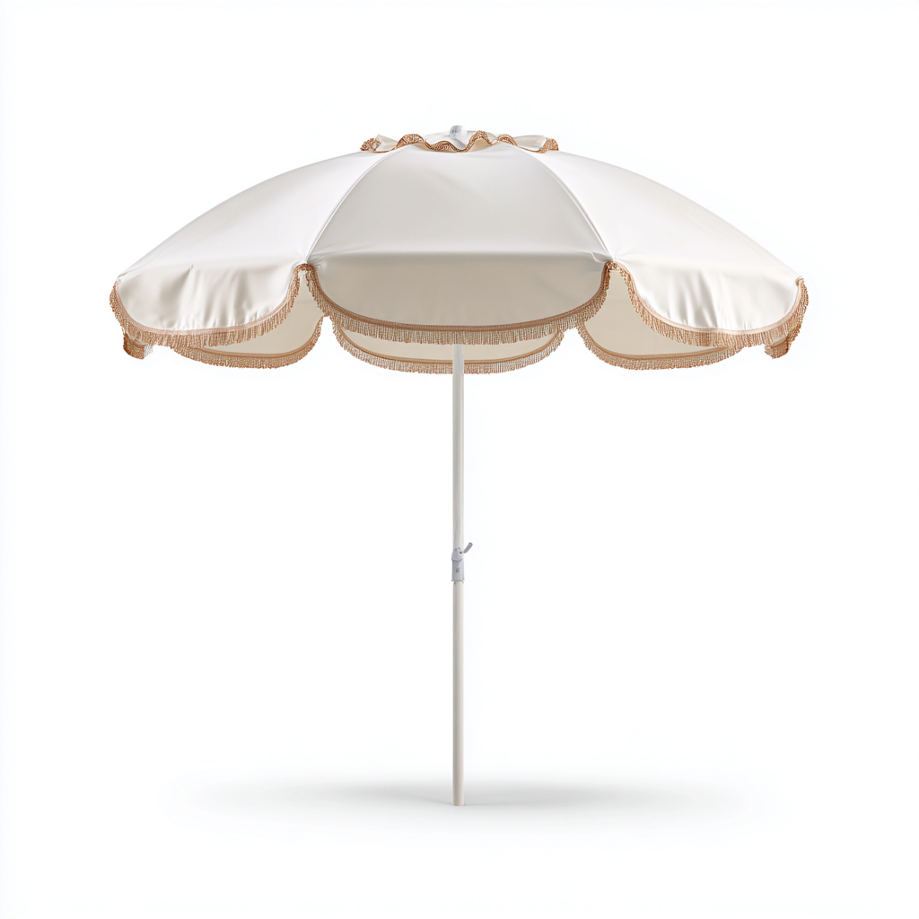 Sombrilla de jardín tejido 170x170x210 cm blanco con borde ondulado apto para exterior diseño moderno-Zamiiacorner