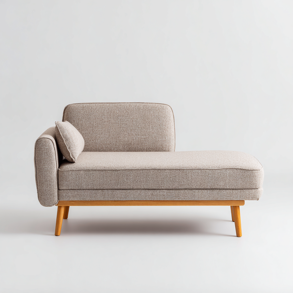Chaise longue  madera 165x72x82 cm - beige - diseño moderno para salon-Zamiiacorner