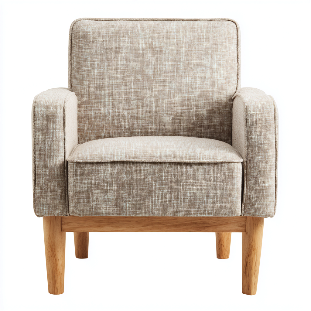 Sillón individual madera 76x74x88 cm - café claro - diseño moderno para salon-Zamiiacorner