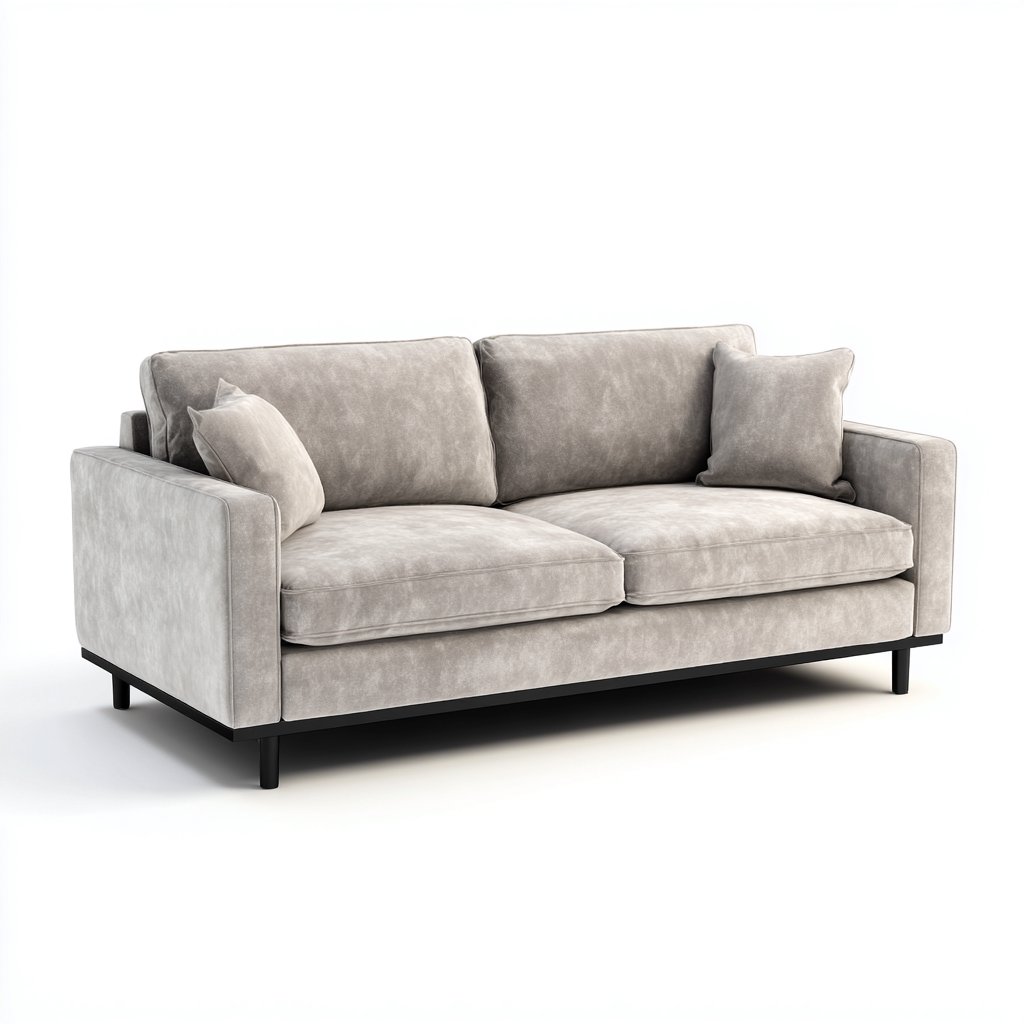 Sofá lineal de tela 180x100x95 cm - gris claro - diseño moderno apto para salón-Zamiiacorner