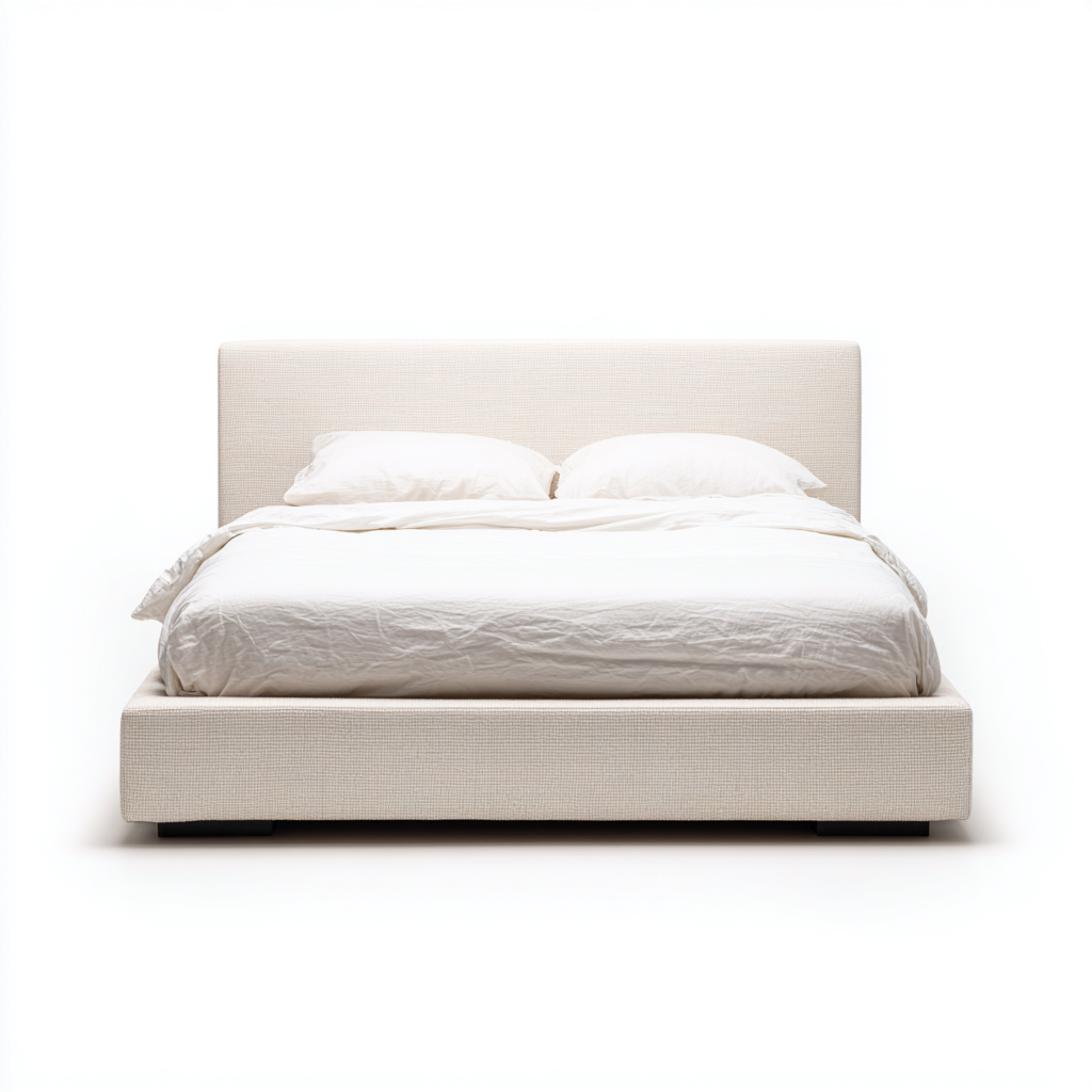 Cama matrimonial tapizada 200x180x90 cm - beige - estilo moderno para dormitorio-Zamiiacorner