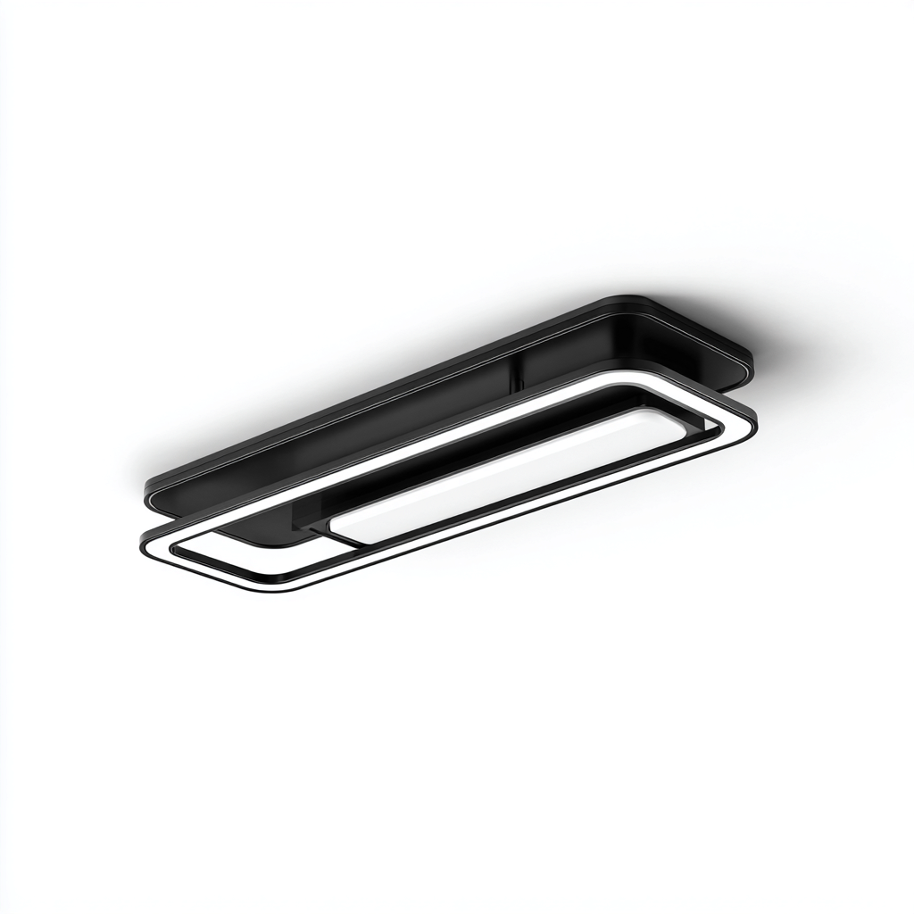 Lámpara de techo metal - LED 90x25x7 cm - negro - blanco - para interior - diseño moderno-Zamiiacorner